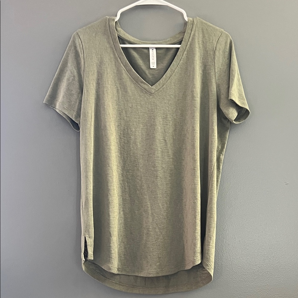 Athleta Olive Green Short Sleeve Tee